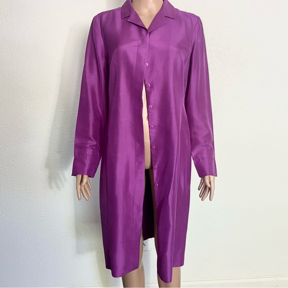 August Silk Purple Silk Shirt Dress size 8 - Picture 7 of 12